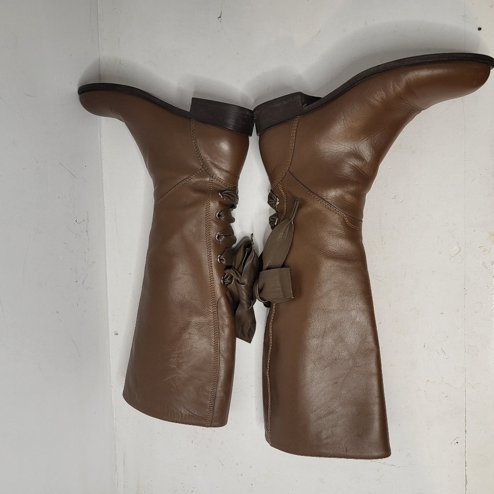 Valentino Ascot Ribbon Lace-Up Riding Boot Size 38 - Picture 6 of 14